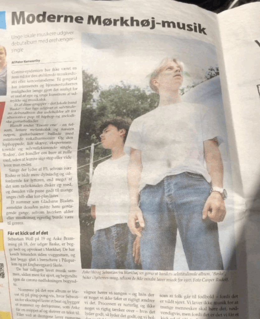 BASKE - Aske Nygaard Bramming - Sebastian Woll - Official Music - Warner Music - debutalbum - Mørkhøj Bladet